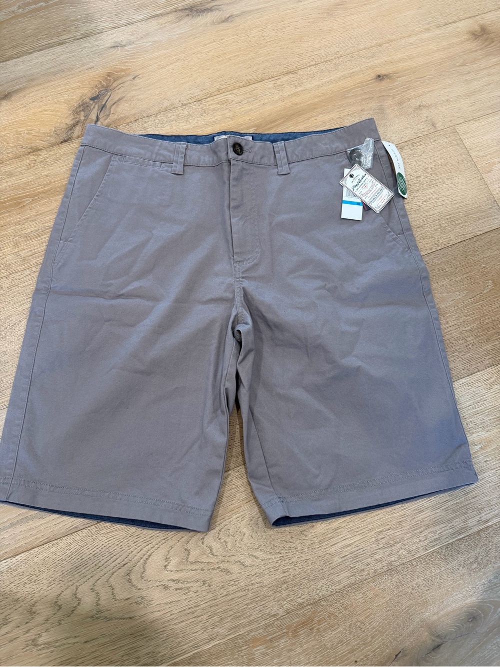 Men's Flat Front Grey Chino Shorts - Modern Everyday Style